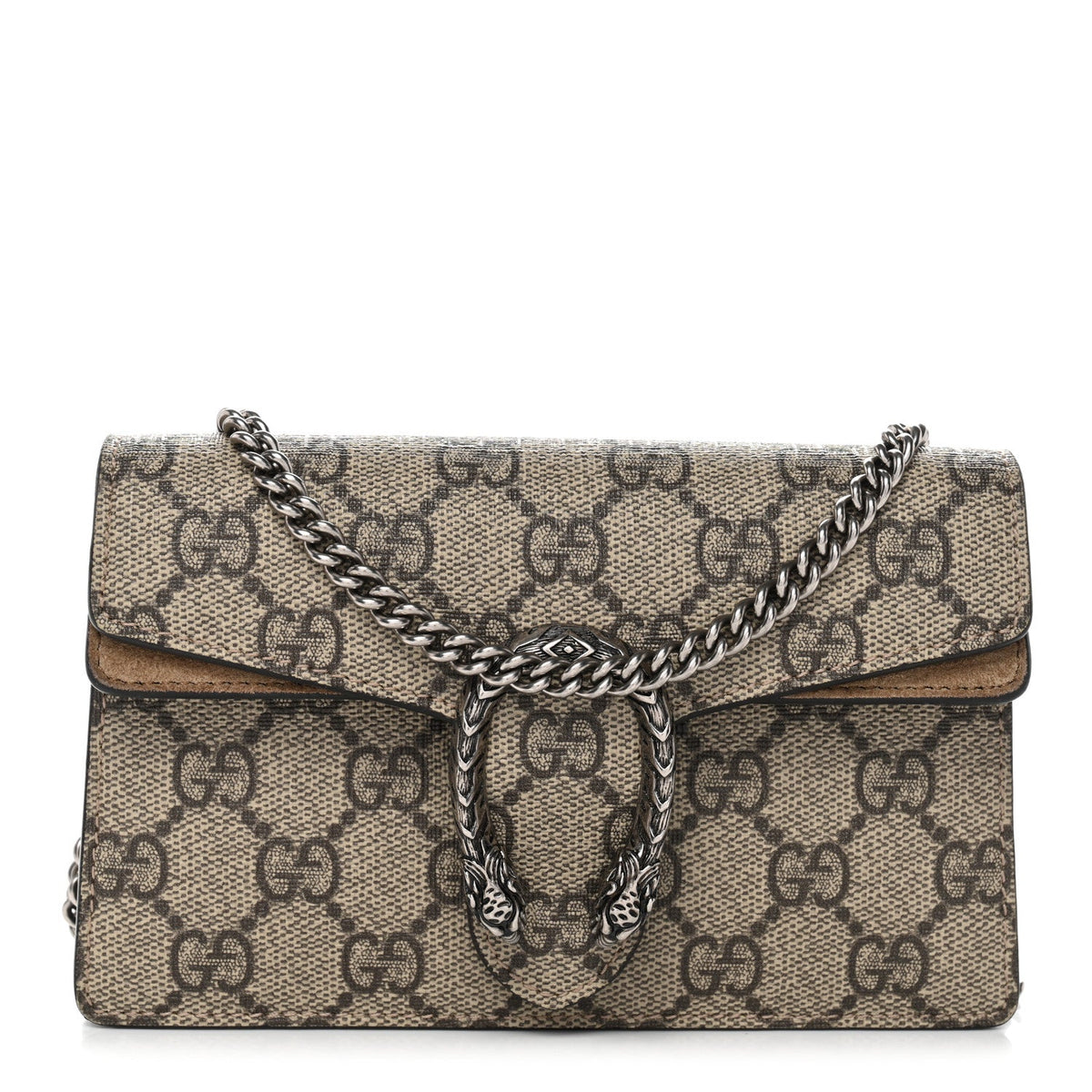 GG Supreme Monogram Super Mini Dionysus Shoulder Bag Taupe product image 1, provided for visual reference and product detail