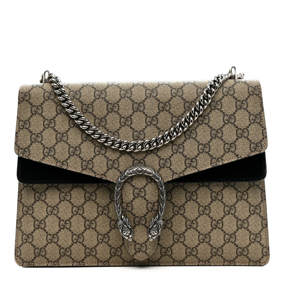 GG Supreme Monogram Medium Dionysus Shoulder Bag Black product image 1, provided for visual reference and product detail
