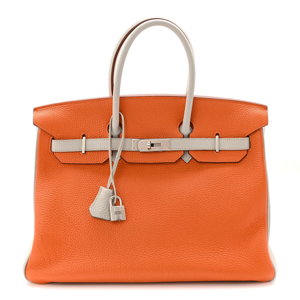 Togo Horseshoe Birkin 35 Orange Gris Perle product image 1, provided for visual reference and product detail review