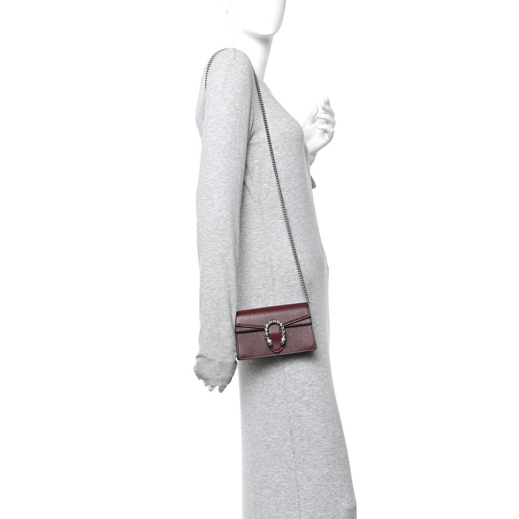 Dollar Calfskin Crystal Super Mini Dionysus Shoulder Bag Vintage Bordeaux Black Diamond product image 2, provided for visual