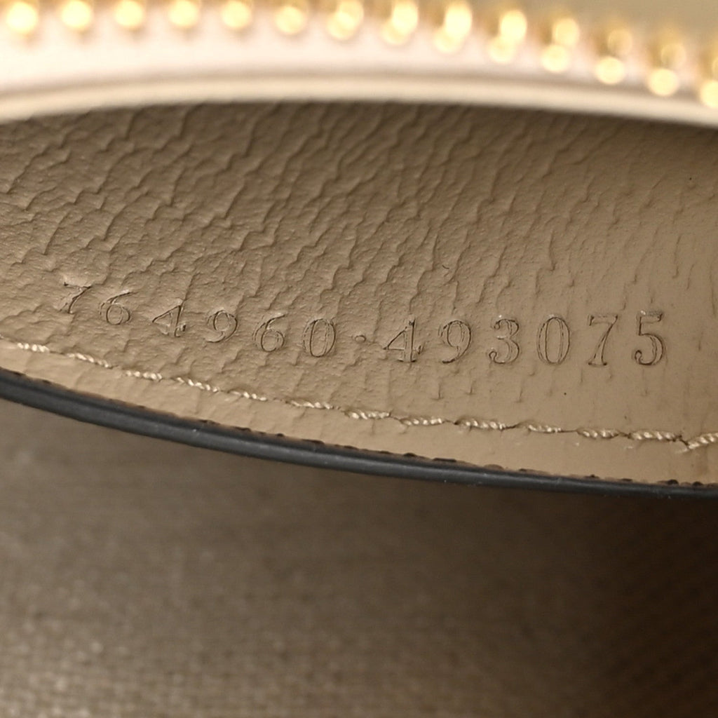GG Supreme Monogram Textured Dollar Calfskin Web Mini Ophidia GG Handbag Beige Mystic White Oatmeal product image 7,