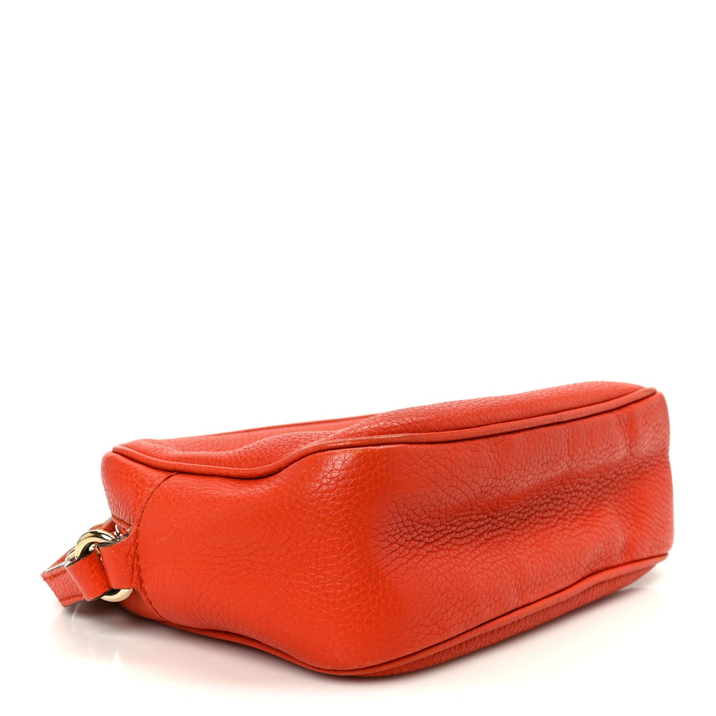 Pebbled Calfskin Small Soho Disco Bag Sun Orange product image 4, provided for visual reference and product detail review