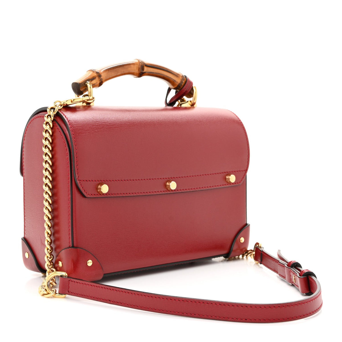 Azalea Calfskin Small Padlock Bamboo Shoulder Bag Romantic Cerise product image 3, provided for visual reference and product