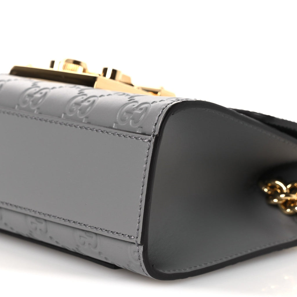 Guccissima Small Padlock Shoulder Bag Grey product image 9, provided for visual reference and product detail review