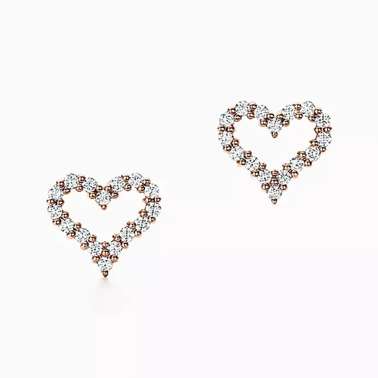 Tiffany Heart Diamonds 18K Rose Gold Earrings product image 1, provided for visual reference and product detail review