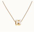 Hermes Cage D'H White 18K Gold Necklace product image 1, provided for visual reference and product detail review