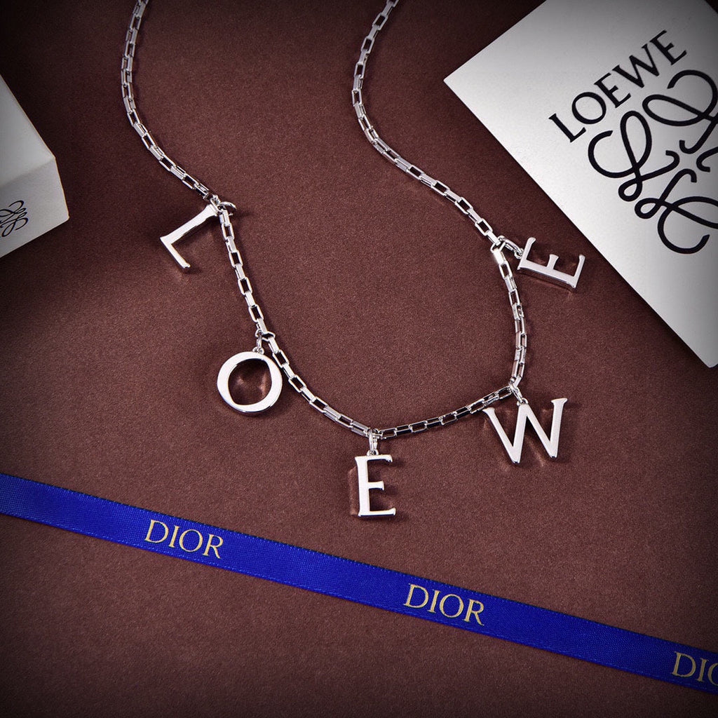 LOEWE Anagram Letter 18K Gold Necklace product image 2, provided for visual reference and product detail review