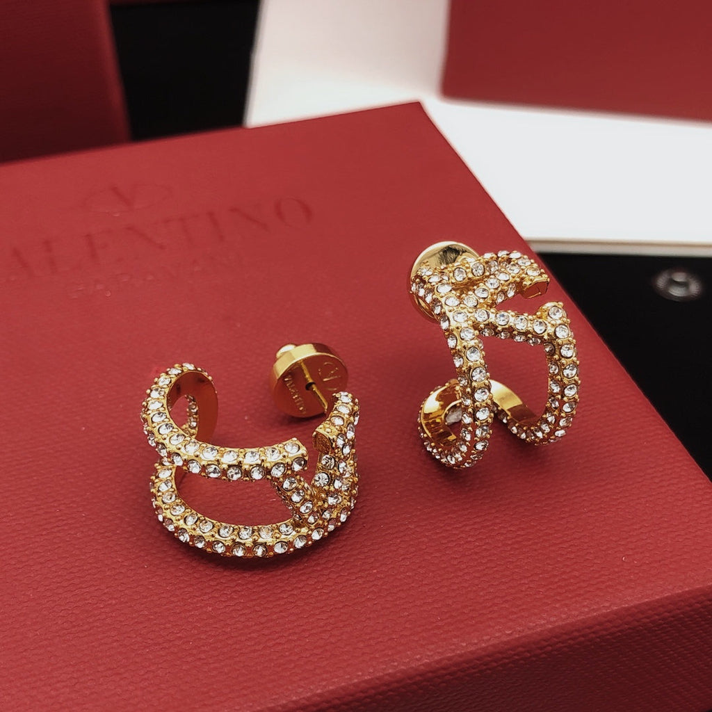 Valentino Diamonds Open 18K Gold Earrings product image 3, provided for visual reference and product detail review