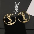 YSL Monogram 18K Gold Earrings product image 1, provided for visual reference and product detail review
