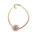 Chanel Pink Resin Chain 18K Gold Necklace product image 1, provided for visual reference and product detail review