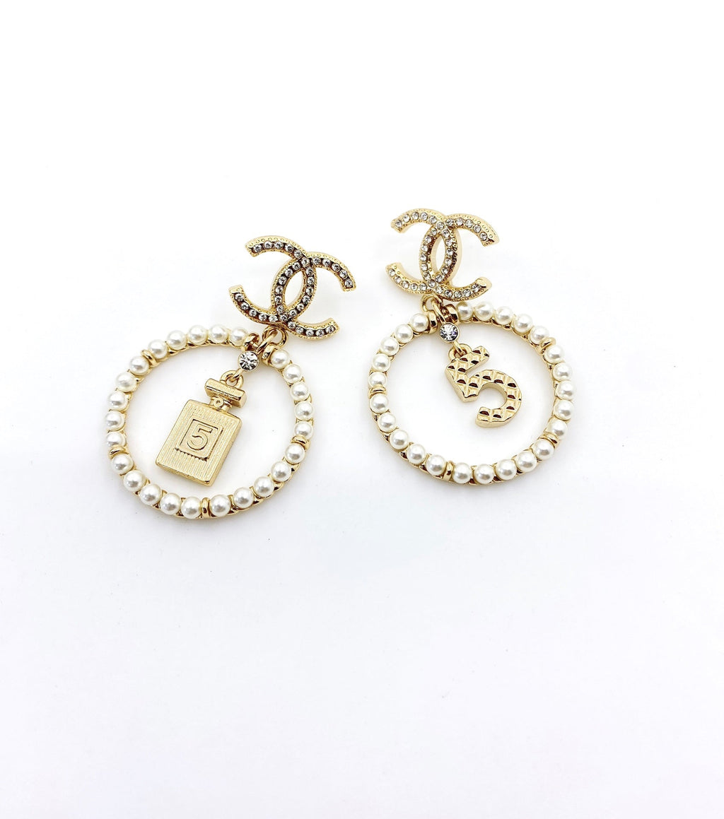 Chanel No.5 Perfume Bottle 18K Gold Earrings product image 7, provided for visual reference and product detail review