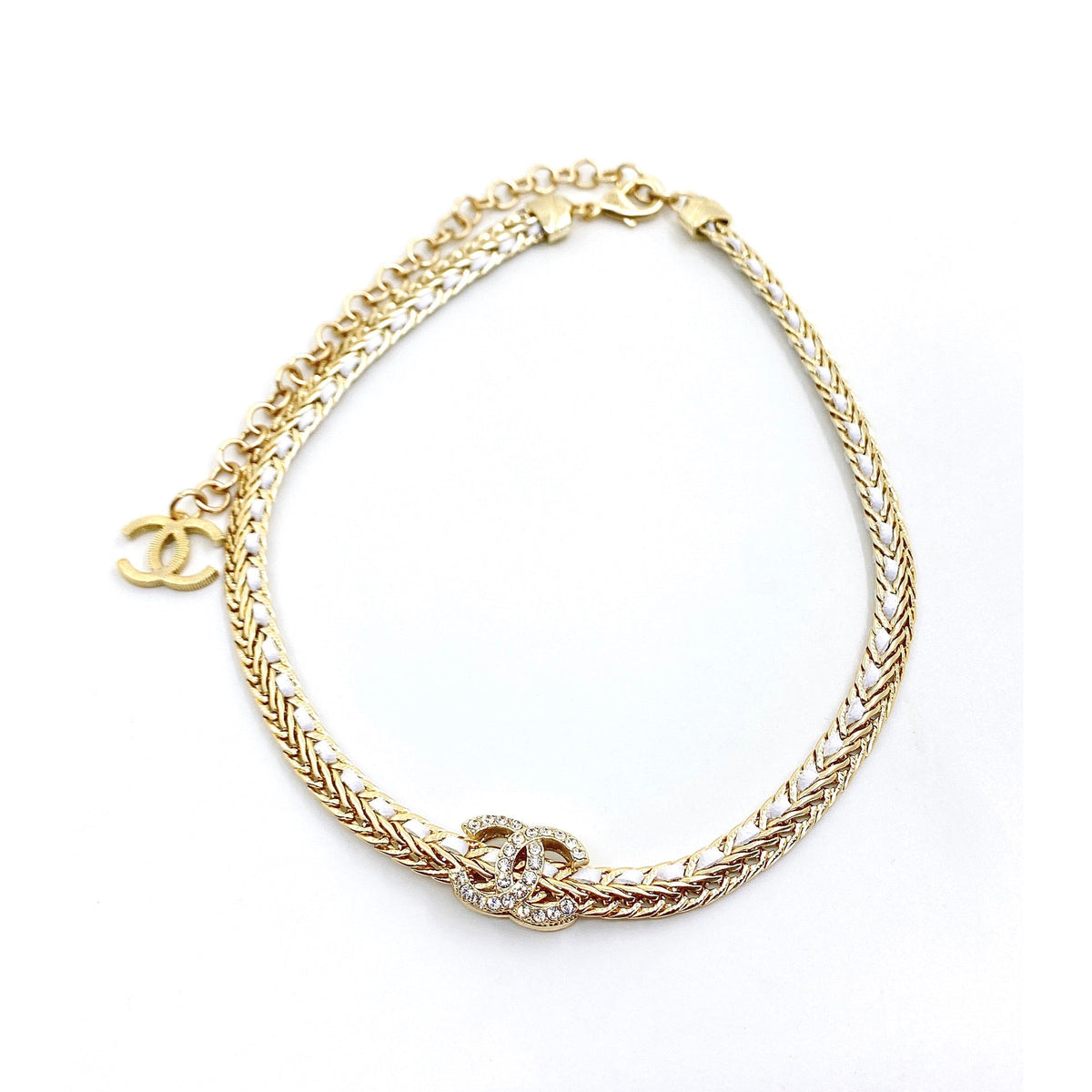 Chanel Diamonds Choker 18K Gold Necklace product image 1, provided for visual reference and product detail review