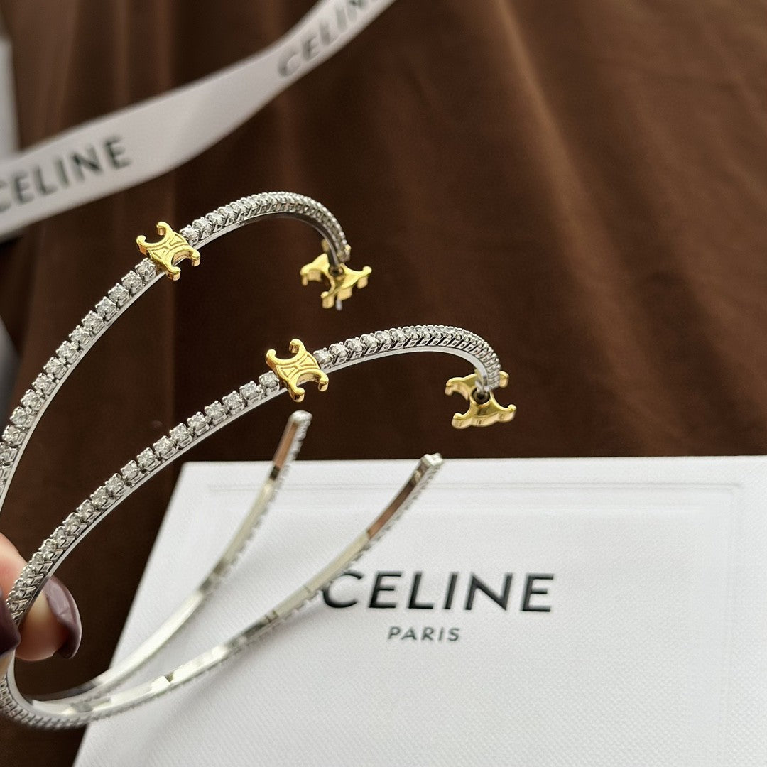 Celine Gourmette Crystals 18K Gold Earrings product image 2, provided for visual reference and product detail review