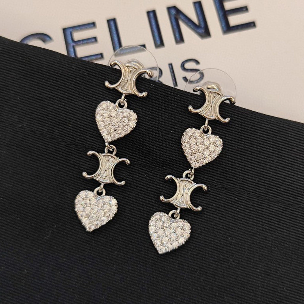 Celine Heart Pendant 18K Gold Earrings product image 1, provided for visual reference and product detail review