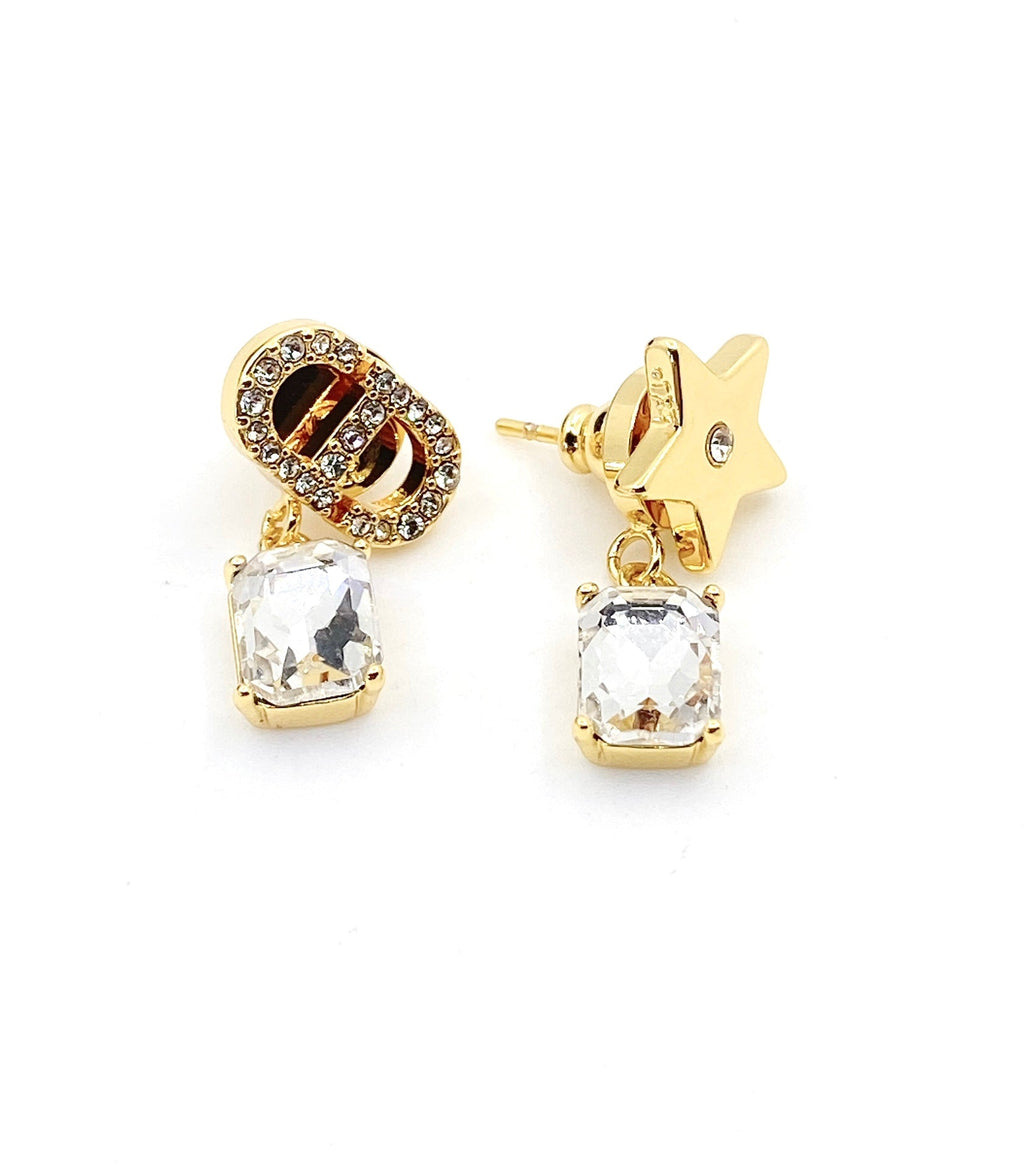Dior Star Crystals 18K Gold Earrings product image 4, provided for visual reference and product detail review