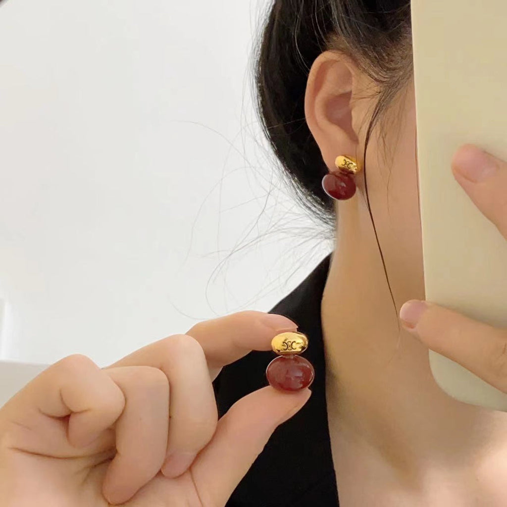 Celine Red 18K Gold Earrings product image 2, provided for visual reference and product detail review