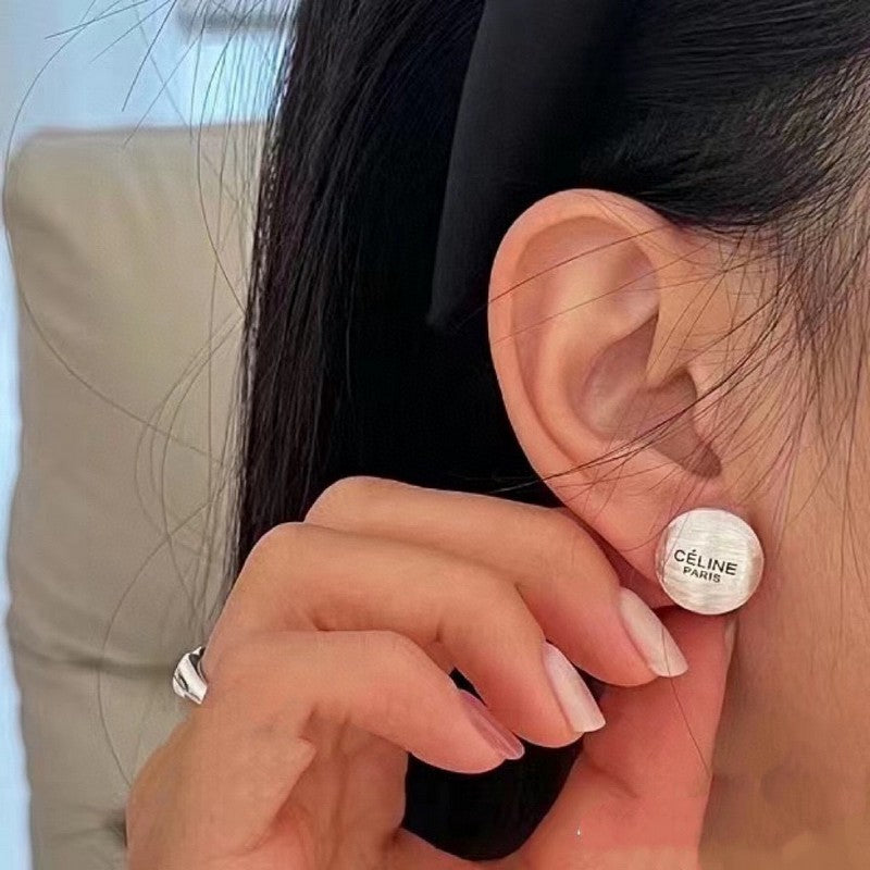 Celine Round 18K Gold Earrings product image 3, provided for visual reference and product detail review