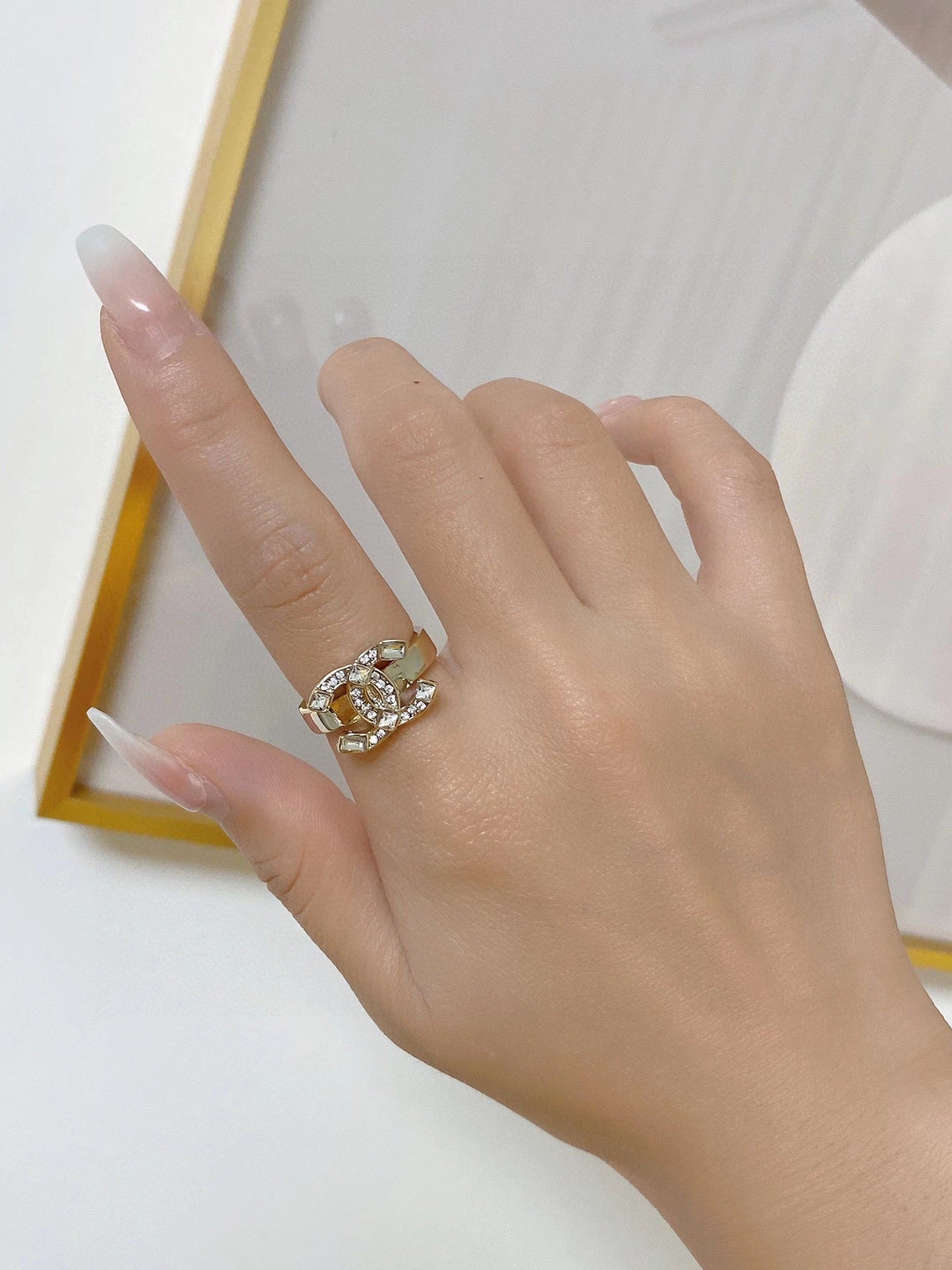 Chanel Crystals 18K Gold Ring product image 3, provided for visual reference and product detail review