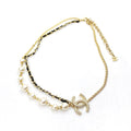 Chanel Pearls Strass Choker 18K Gold Necklace product image 1, provided for visual reference and product detail review