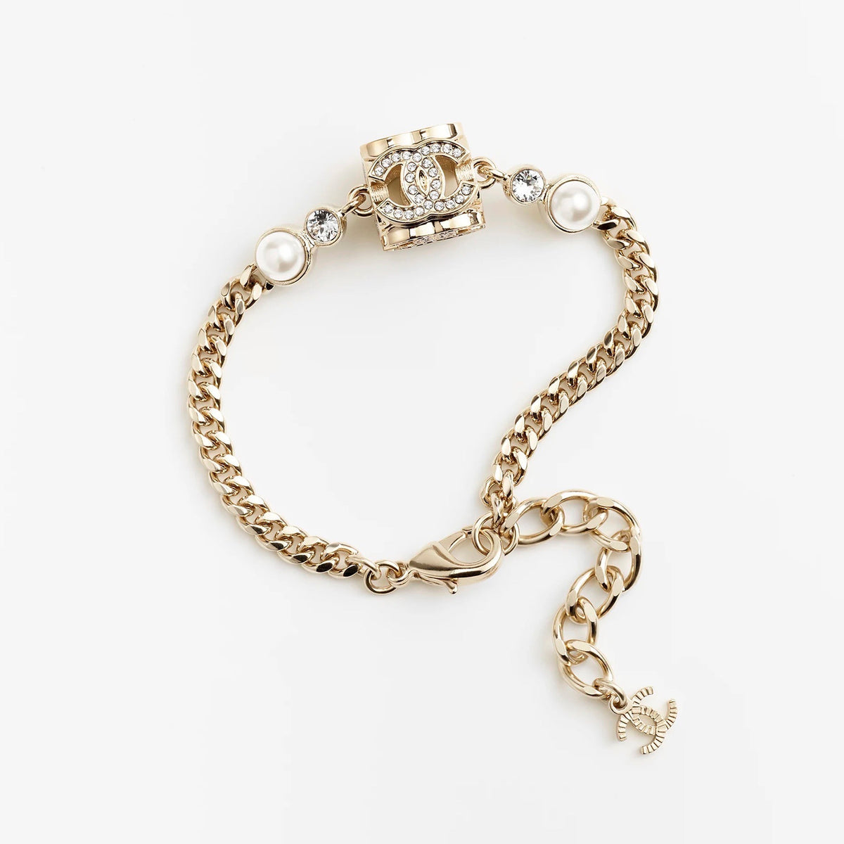 Chanel Square Pearl Chain 18K Gold Necklace product image 2, provided for visual reference and product detail review