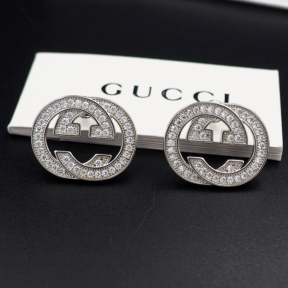 Gucci Double Diamonds 18K Gold Earrings product image 1, provided for visual reference and product detail review