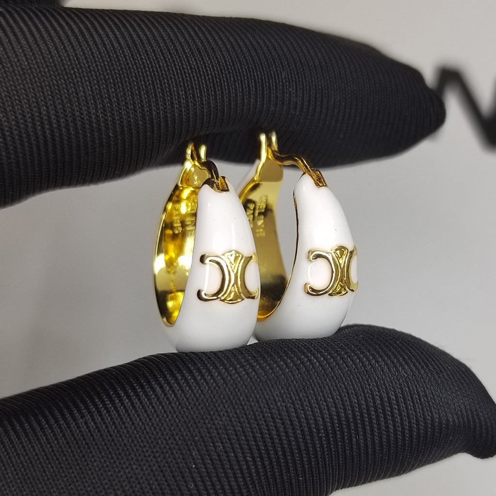 Celine White Pearl 18K Gold Earrings product image 1, provided for visual reference and product detail review