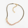 Chanel Pink Crystals Leather 18K Gold Necklace product image 1, provided for visual reference and product detail review
