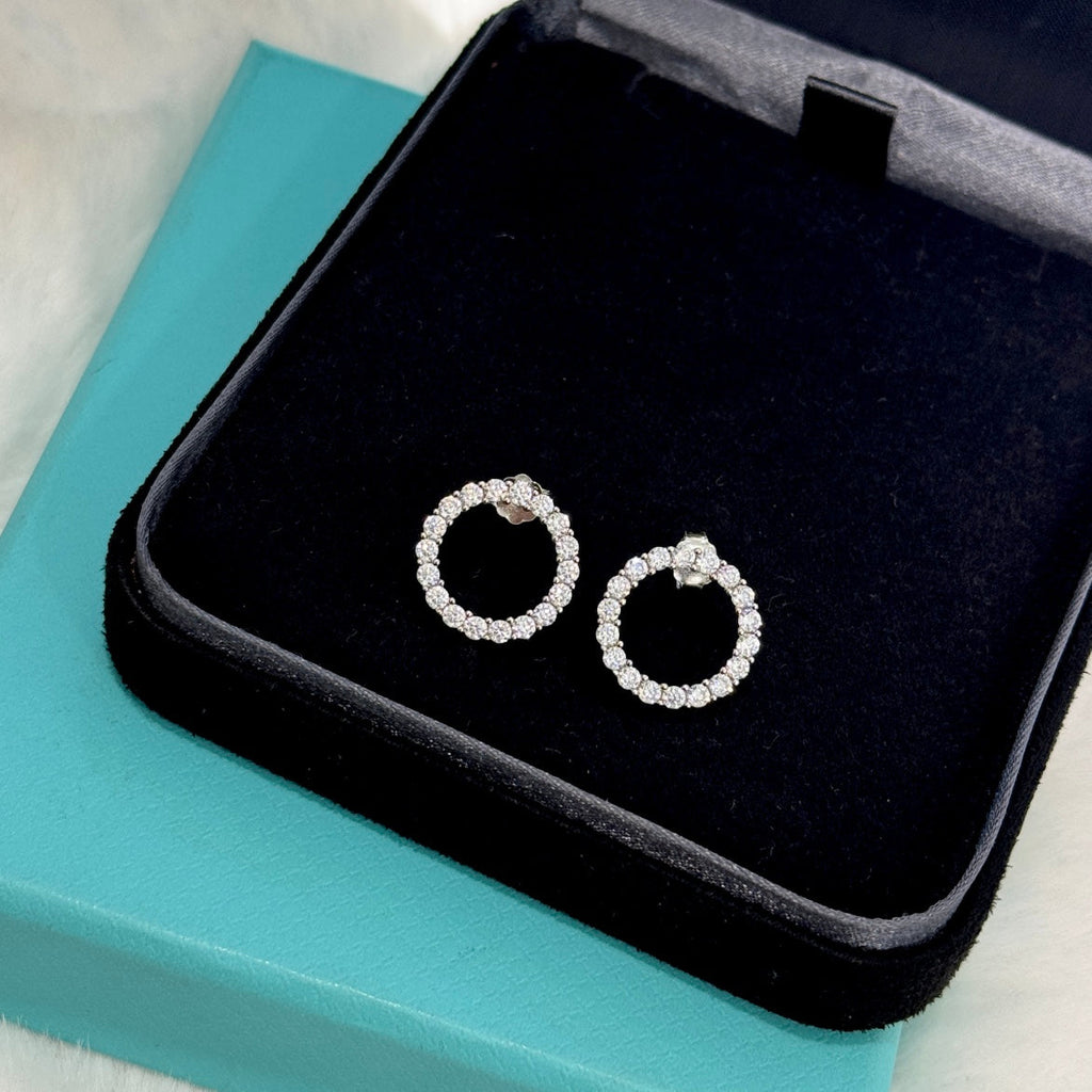 Tiffany Circle Diamonds 18K Gold Earrings product image 3, provided for visual reference and product detail review