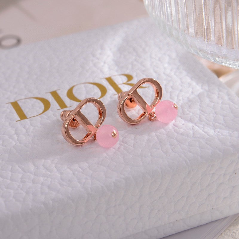 Dior Petit Pink 18K Gold Earrings product image 2, provided for visual reference and product detail review