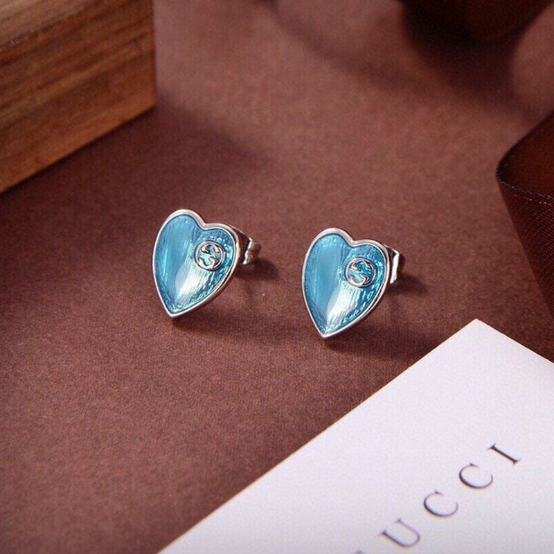 Gucci Double Blue Heart 18K Gold Earrings product image 1, provided for visual reference and product detail review