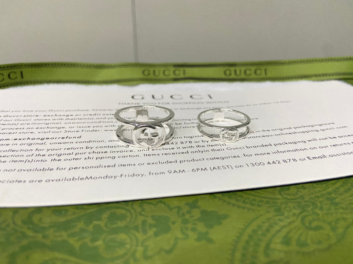 Double Gucci Interlocking Gucci Wide Open Ring product image 4, provided for visual reference and product detail review
