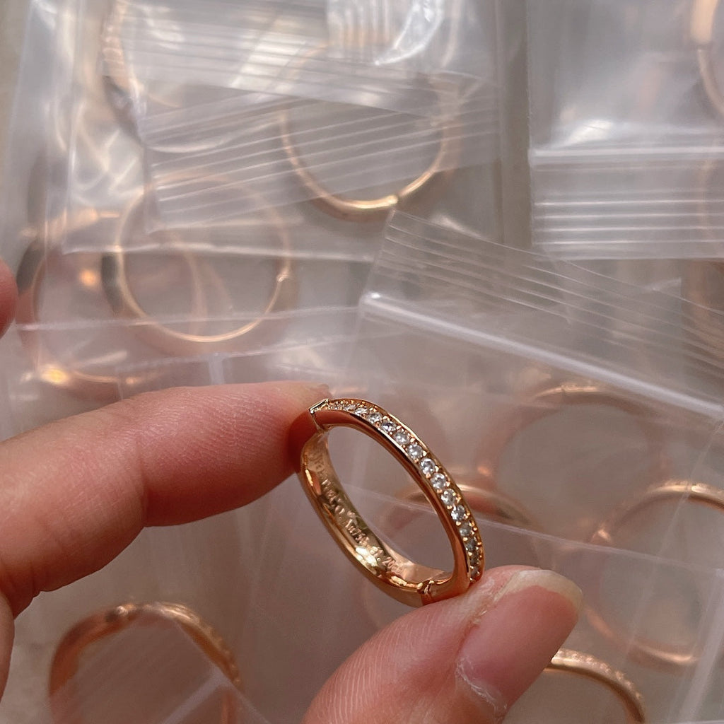 Tiffany Lock Diamonds 18K Rose Gold Ring product image 2, provided for visual reference and product detail review