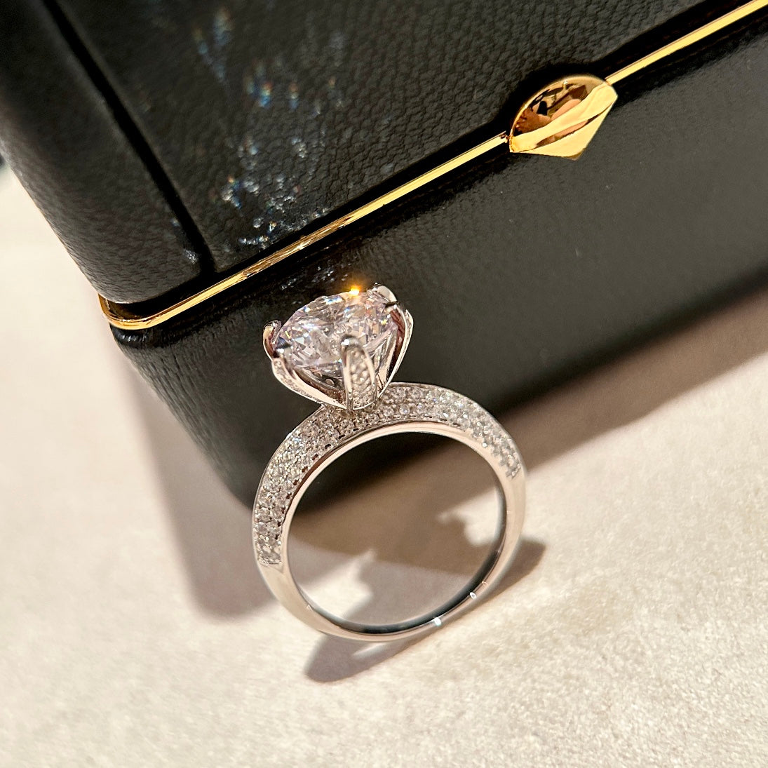 Tiffany Pave Tiffany Setting Engagement 18K Gold Ring product image 3, provided for visual reference and product detail