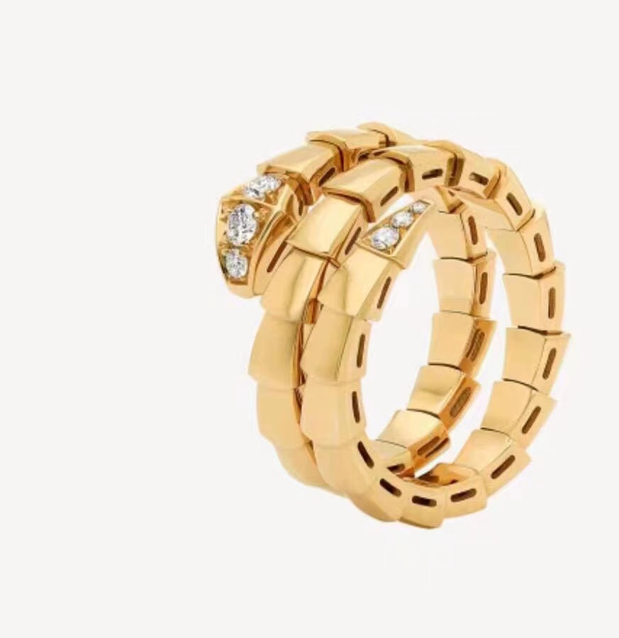 Bvlgari Serpenti Viper Demi Diamond 18K Gold Ring product image 2, provided for visual reference and product detail review