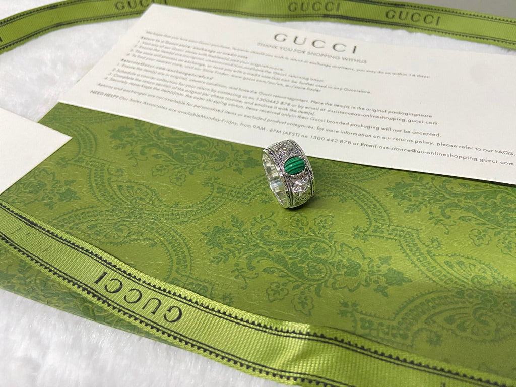 Double Gucci Feline Garden Green Ring product image 10, provided for visual reference and product detail review