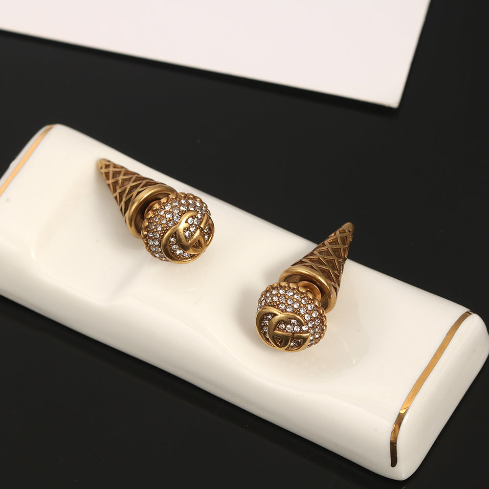 Gucci Double Vintage 18K Gold Earrings product image 1, provided for visual reference and product detail review
