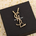 YSL Stripe Gold 18K Gold Brooch product image 1, provided for visual reference and product detail review