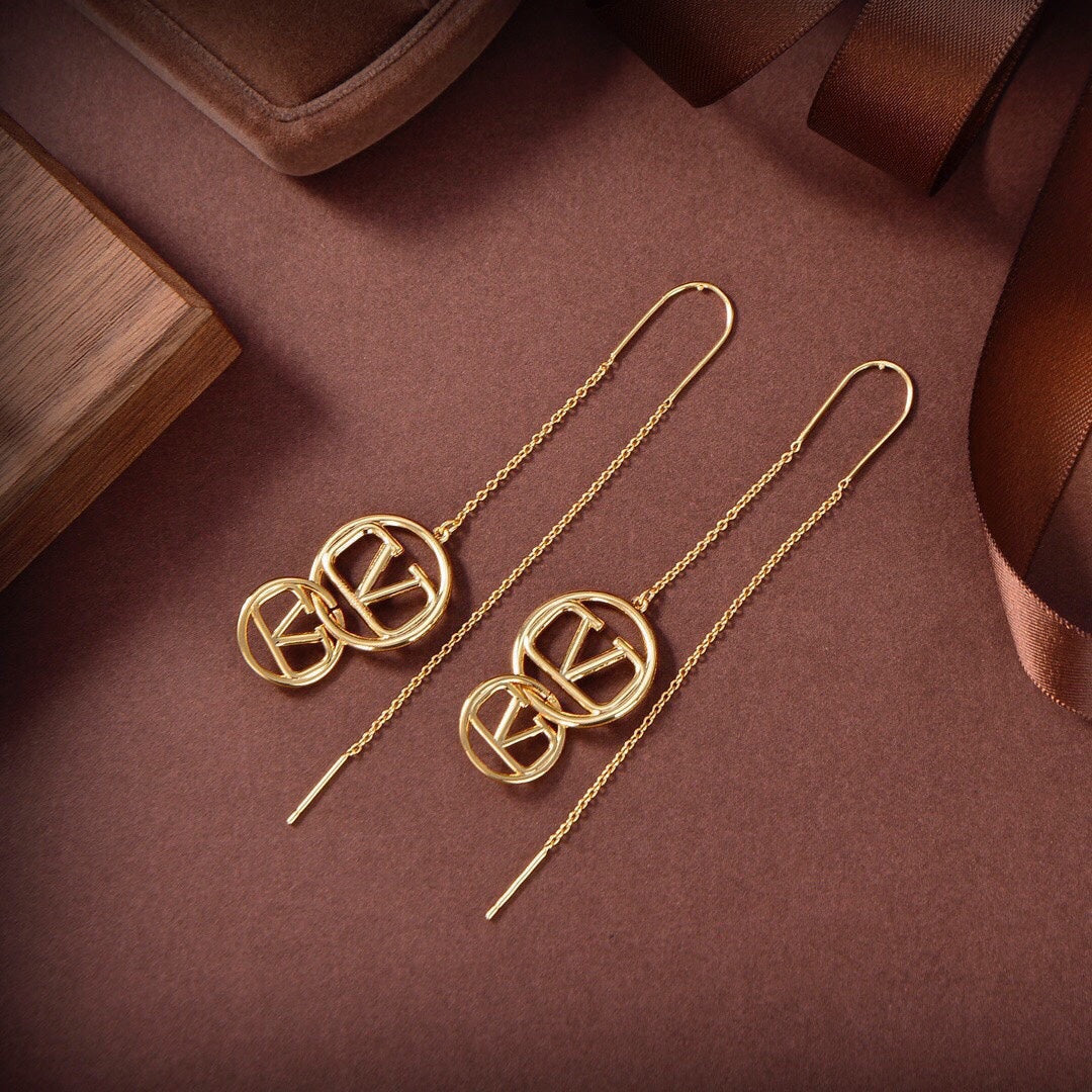 Valentino Long 18K Gold Earrings product image 5, provided for visual reference and product detail review