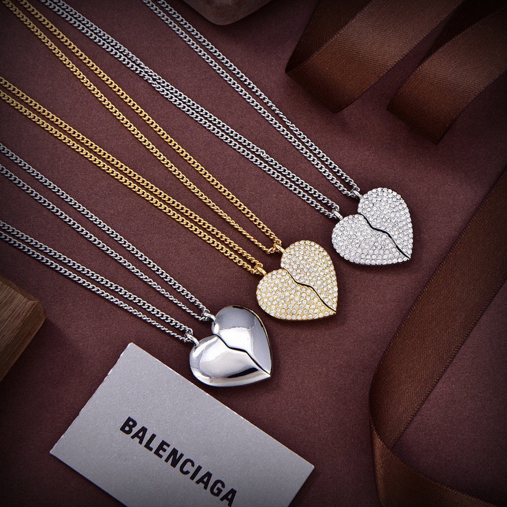 Balenciaga Lovelock Set Of Two Silver-tone Crystal 18K Gold Necklace product image 3, provided for visual reference and
