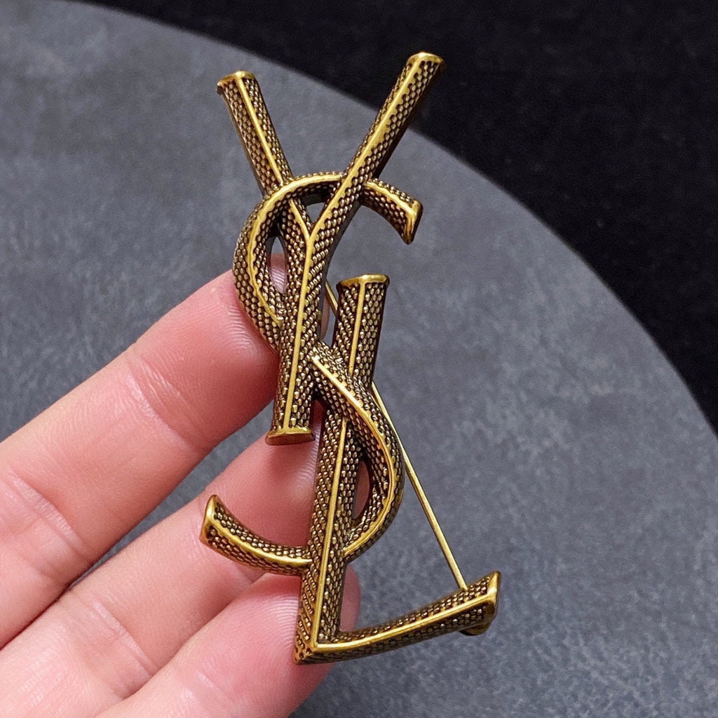 YSL Classic 18K Gold Brooch product image 3, provided for visual reference and product detail review