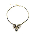 Chanel Rhinestone Bow Tie 18K Gold Necklace product image 1, provided for visual reference and product detail review
