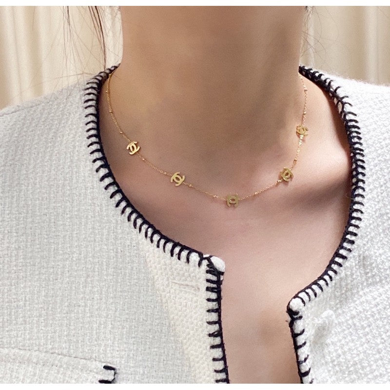 Chanel Small Logo Gold 18K Gold Necklace product image 2, provided for visual reference and product detail review