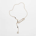 Chanel Rhinestone Pearl Letter 18K Gold Necklace product image 1, provided for visual reference and product detail review