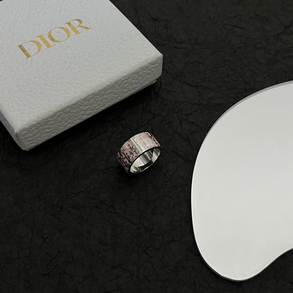 Dior Monogram Enamel 18K Gold Ring product image 5, provided for visual reference and product detail review