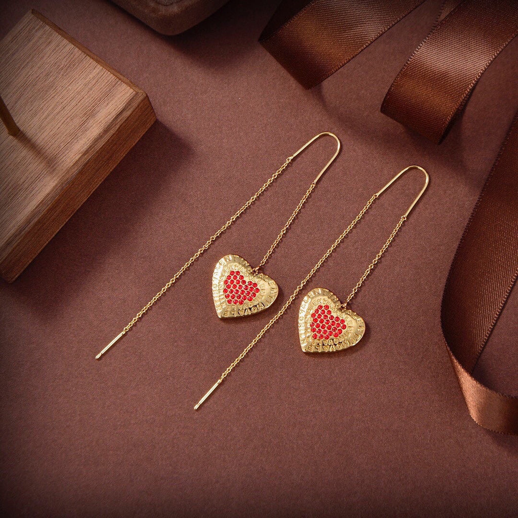 Valentino Red Heart 18K Gold Earrings product image 5, provided for visual reference and product detail review