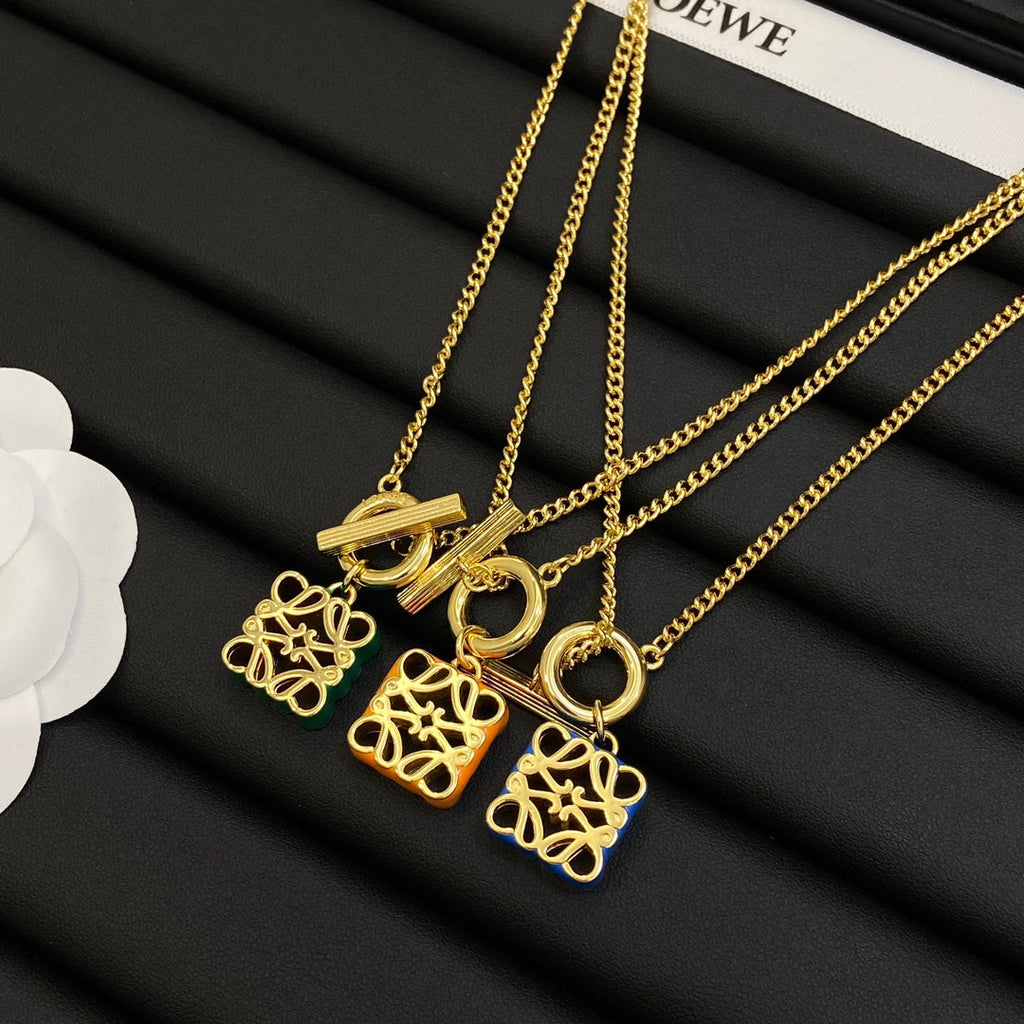 LOEWE Anagram Pendant 18K Gold Necklace product image 10, provided for visual reference and product detail review