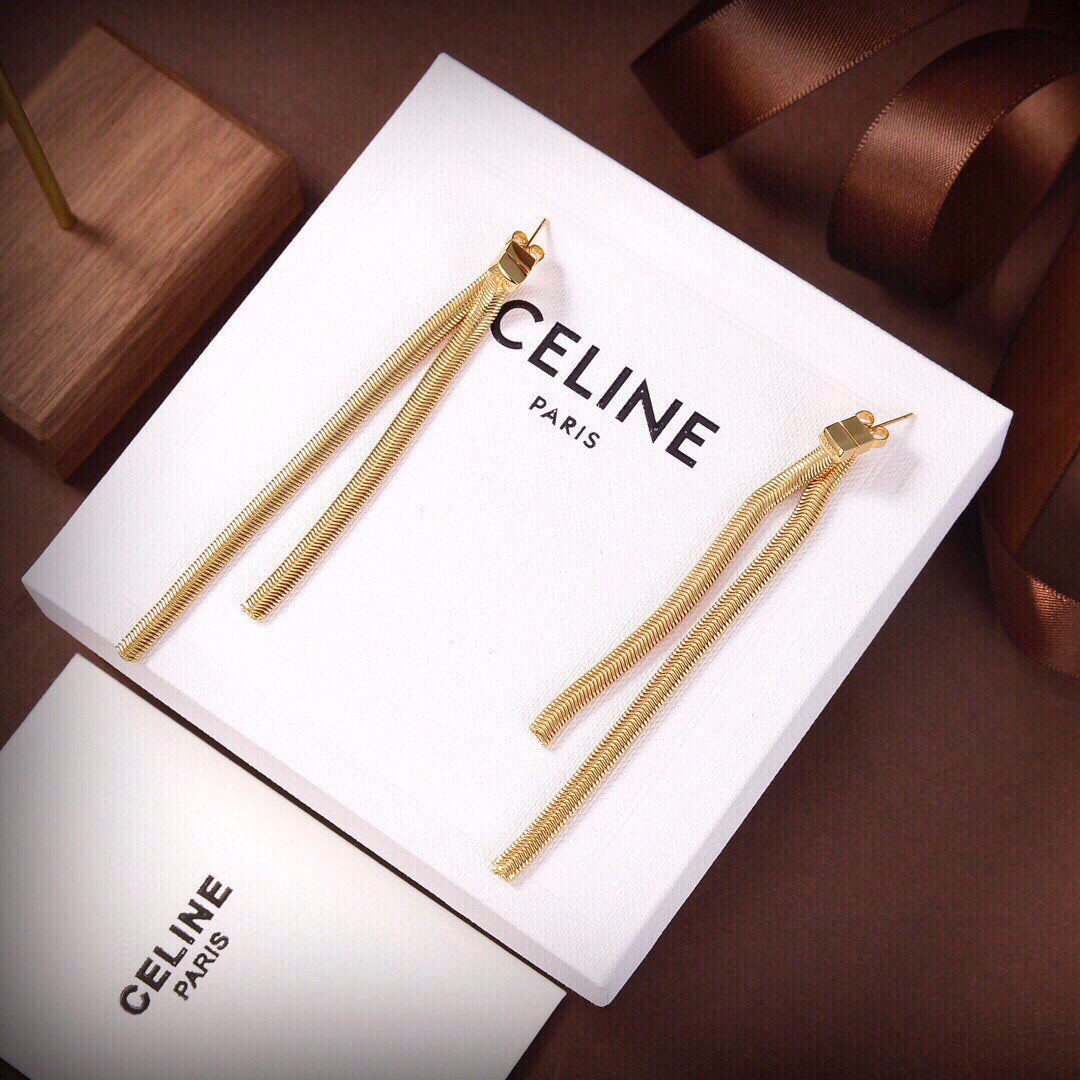Celine Tassel 18K Gold Earrings product image 4, provided for visual reference and product detail review