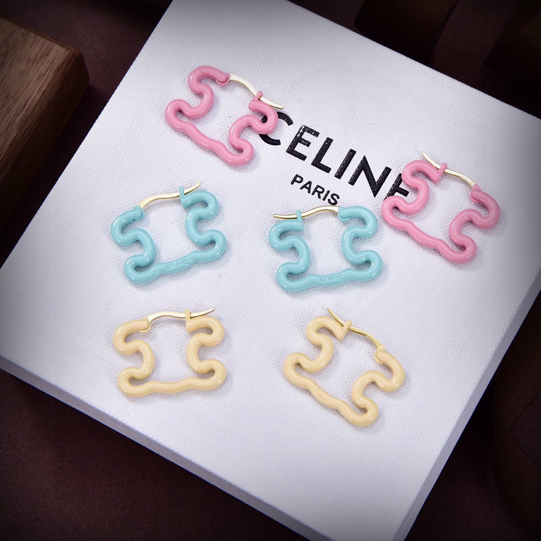 Celine Color Resin 18K Gold Earrings product image 4, provided for visual reference and product detail review