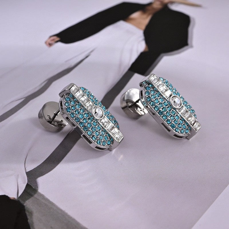 Miu Green Crystals 18K Gold Earrings product image 2, provided for visual reference and product detail review