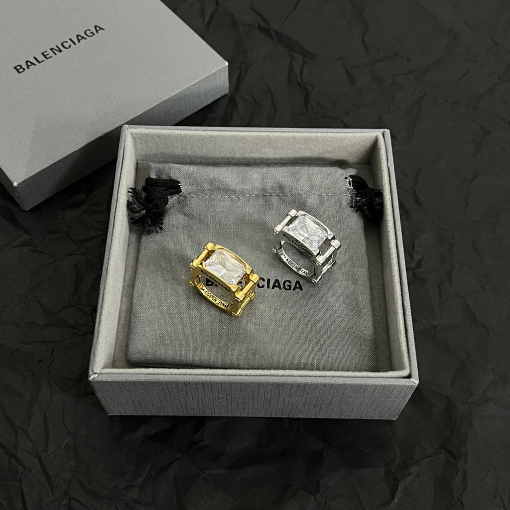 Balenciaga Crystal 18K Gold Ring product image 2, provided for visual reference and product detail review